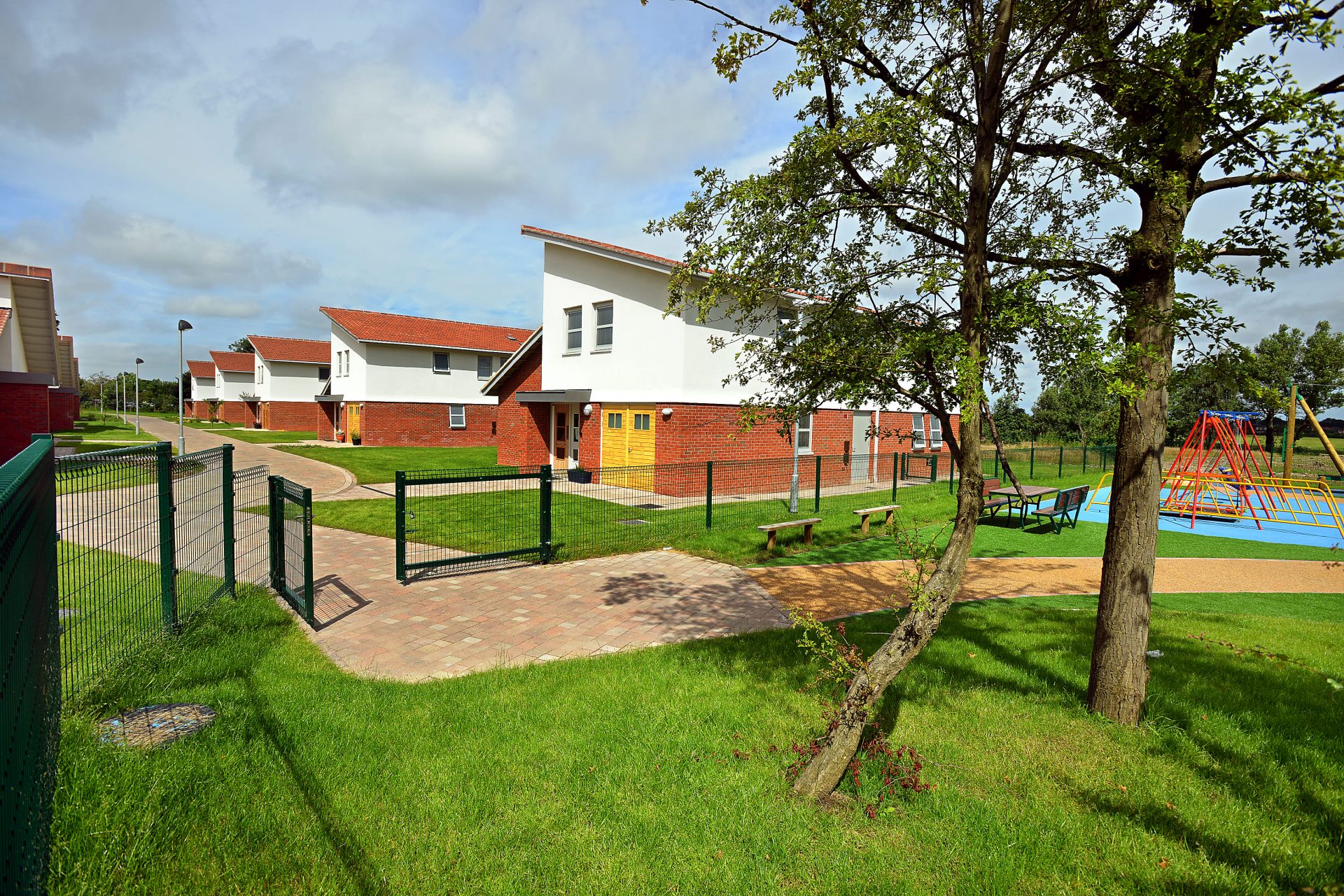 seashell residential care facilities with trees and greenery